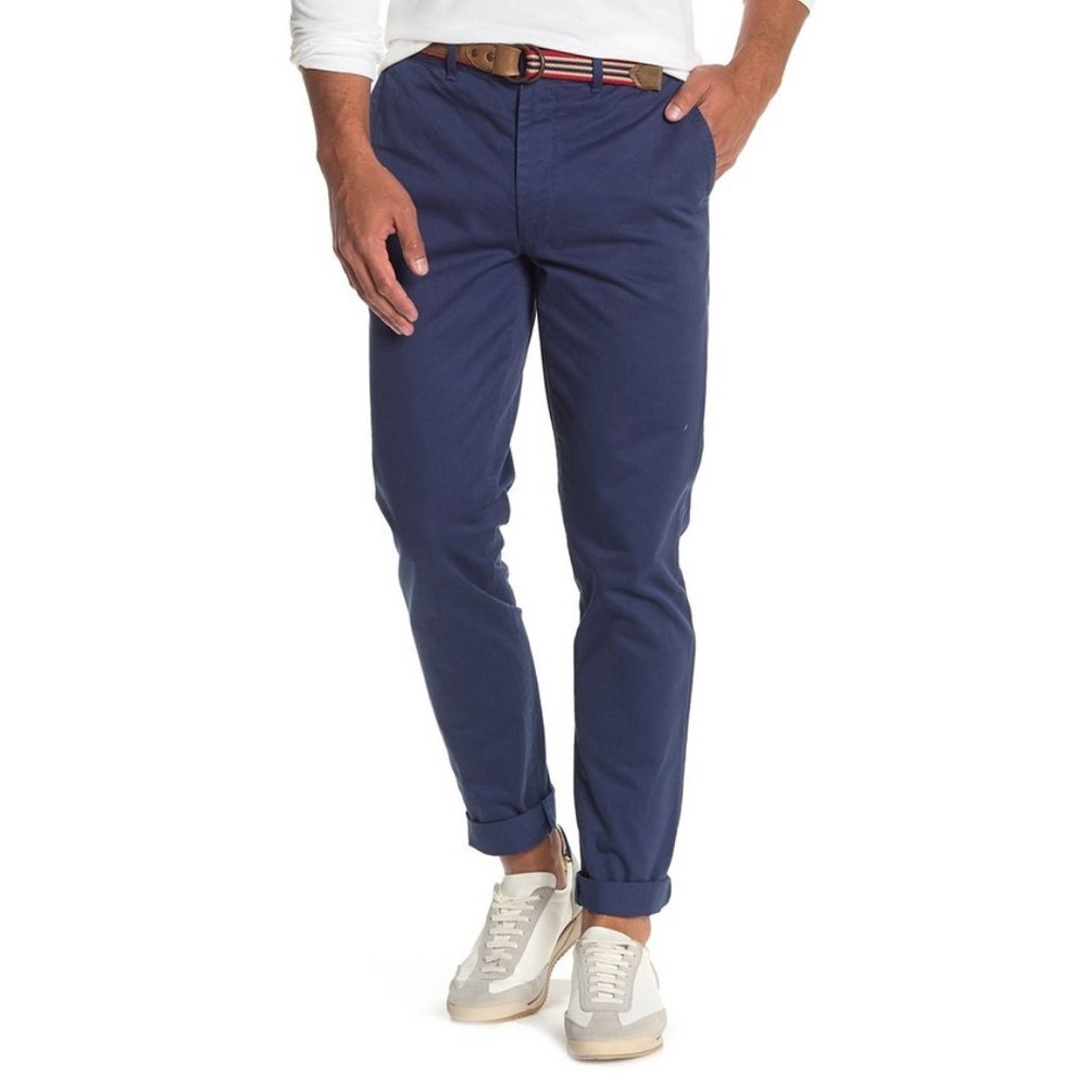 SATURDAYS John Slim Straight Chino Blue Pants 34